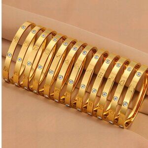 18K Gold-plated stainless-steel Diamond bracelet with zodiac symbols